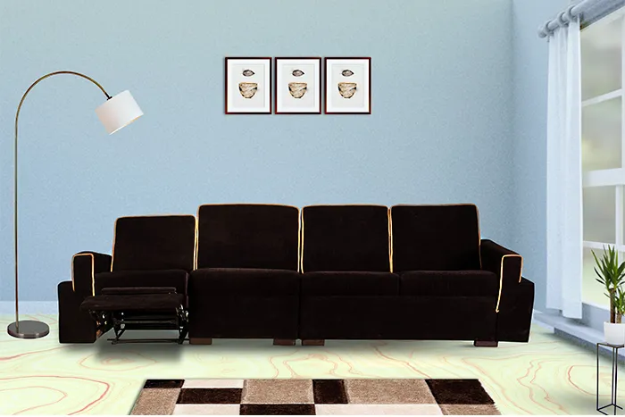 VIVDeal The Dark Brown Recliner Sofa Set 4 Seats